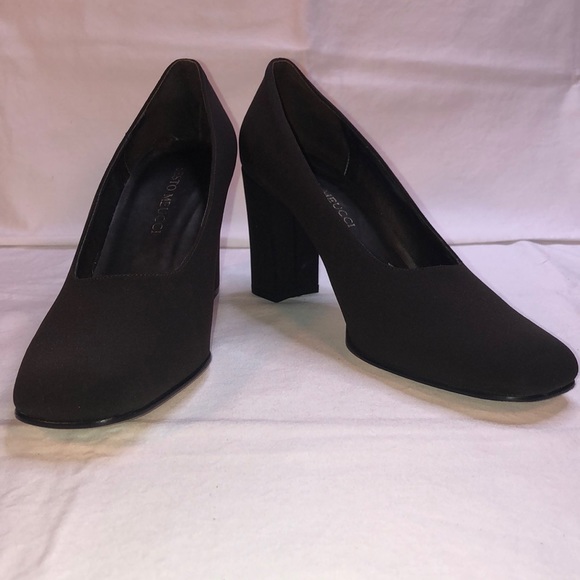 NEW Sesto Meucci “Colette,” Brown (T.Moro) Fabric w/3.25” Heels/Pumps, W7.5 M